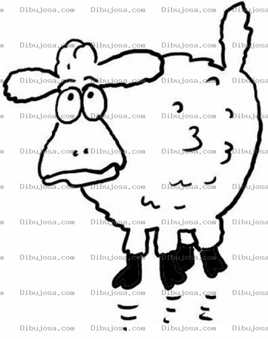 Dibujo para colorear Oveja Asustada Para Colorear