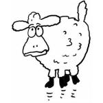 Dibujo para colorear Oveja Asustada Para Colorear