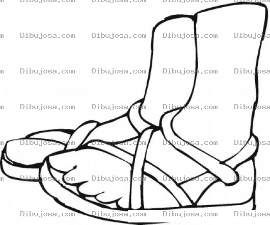 Dibujo para colorear Sandalias Para Colorear
