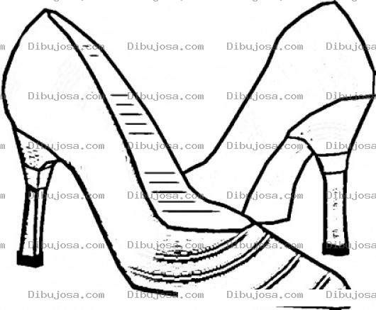 Dibujo para colorear Colorear Zapatos De Mujer De Tacon Alto