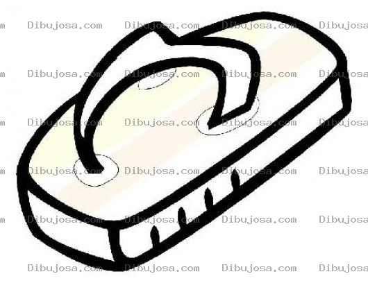 Dibujo para colorear Dibujo De Una Chancleta Llina Suave Chapina Para Colorear