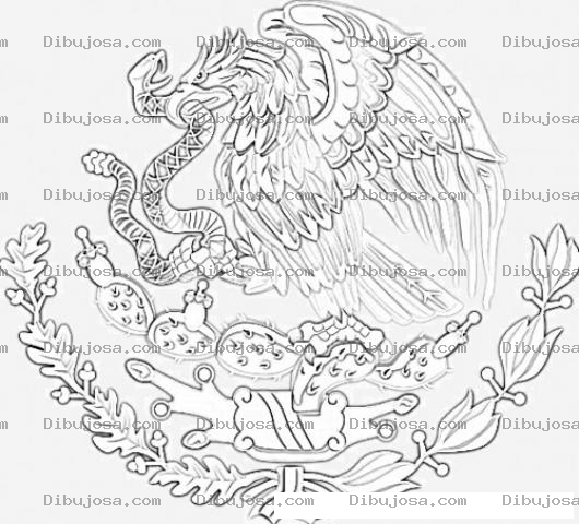 Dibujo para colorear Dibujo Del Escudo De Mexico Para Colorear