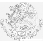 Dibujo para colorear Dibujo Del Escudo De Mexico Para Colorear