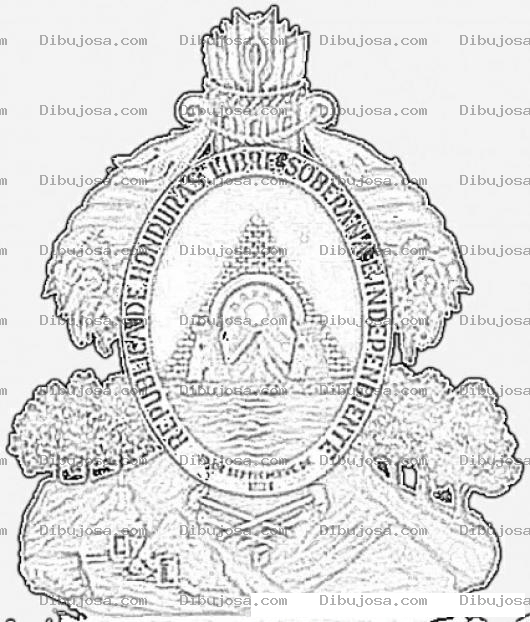 Dibujo para colorear Escudo De Honduras Para Colorear
