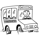 Dibujo para colorear Kindegarten Bus Coloring Page