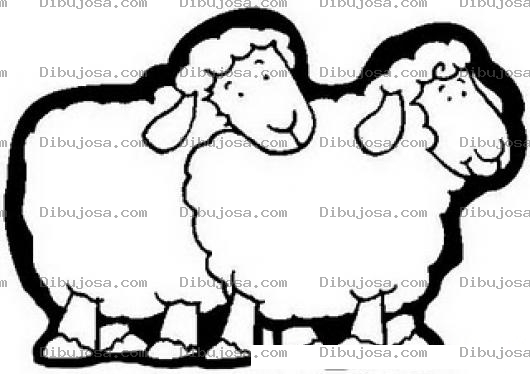 Dibujo para colorear Ovejas Enamoradas Para Colorear