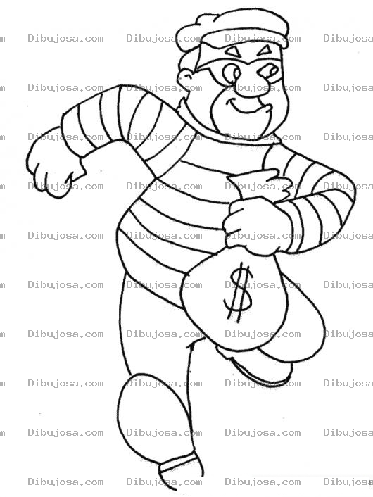 Dibujo para colorear Ladron Corriendo Para Colorear