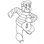 Dibujo para colorear Ladron Corriendo Para Colorear