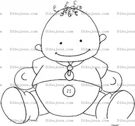 Dibujo para colorear Colorear Bebe Colocho Sentado