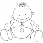 Dibujo para colorear Colorear Bebe Colocho Sentado