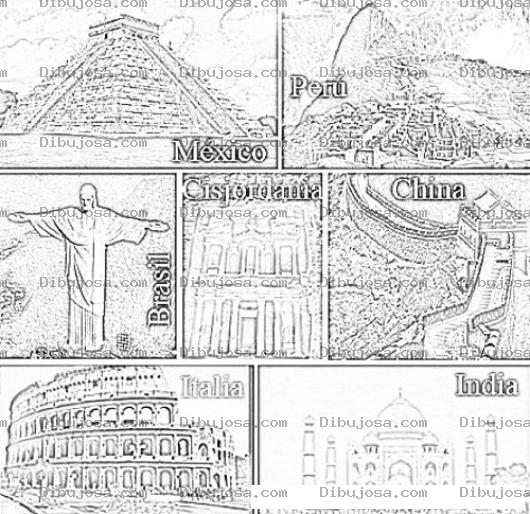 Dibujo para colorear Las 7 Maravillas Del Mundo Para Colorear