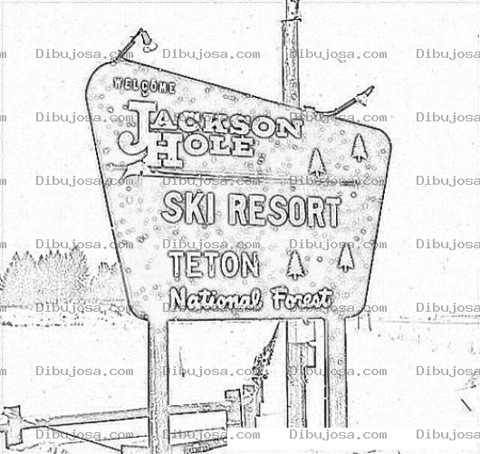 Dibujo para colorear Jackson Hole Coloring Page