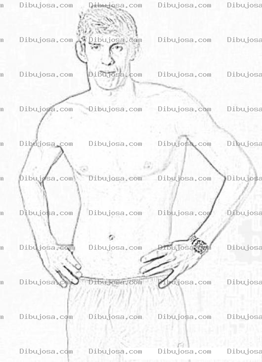 Dibujo para colorear Michael Phelps Para Colorear Y Pintar
