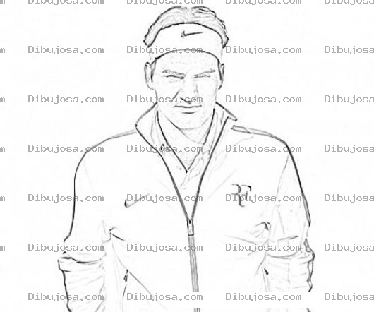 Dibujo para colorear Dibujo De Roger Federer Para Pintar Y Colorear