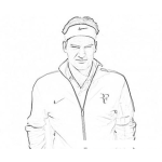Dibujo para colorear Dibujo De Roger Federer Para Pintar Y Colorear