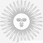 Dibujo para colorear Escudo De Argentina Para Colorear Y Pintar Sol De Mayo De La Bandera Gaucha