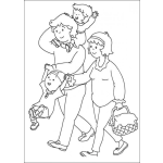 Dibujo para colorear Caillou y su familia