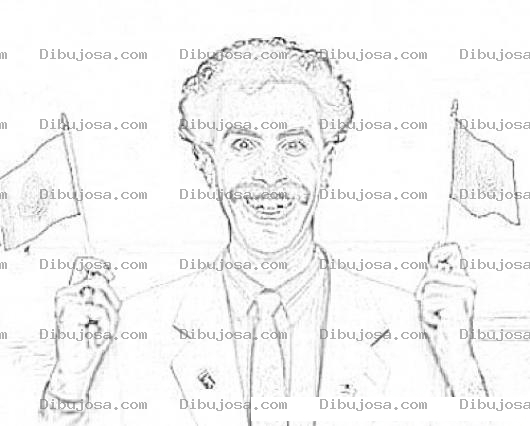 Dibujo para colorear Dibujo De Borat Para Colorear Y Pintar