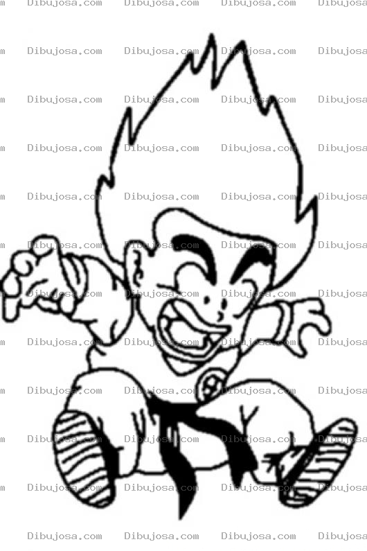 Dibujo para colorear Dibujo De Gocu Para Pintar Y Colorear A Goku Asustado