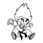 Dibujo para colorear Dibujo De Gocu Para Pintar Y Colorear A Goku Asustado