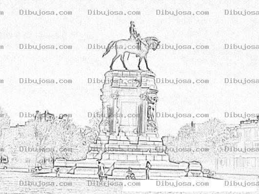 Dibujo para colorear Richmond VA coloring Page Estatua De Robert E. Lee Para Colorear