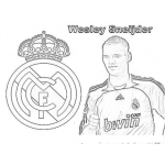 Dibujo para colorear Wesley Sneijder Jugador Del Real Madrid Para Colorear Y Pintar