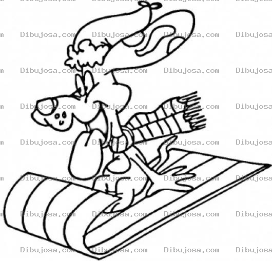 Dibujo para colorear Clorear Perro Loco En Trineo