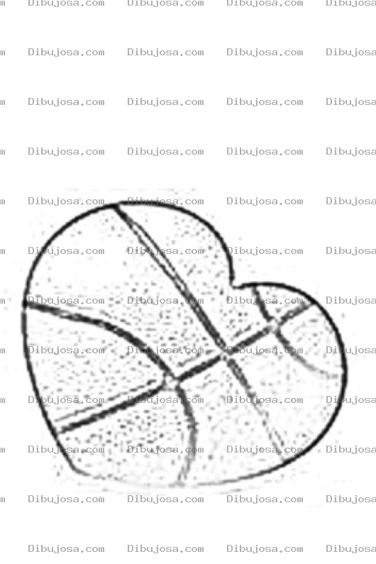 Dibujo para colorear Colorear Corazon De Basquetbol