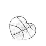 Dibujo para colorear Colorear Corazon De Basquetbol