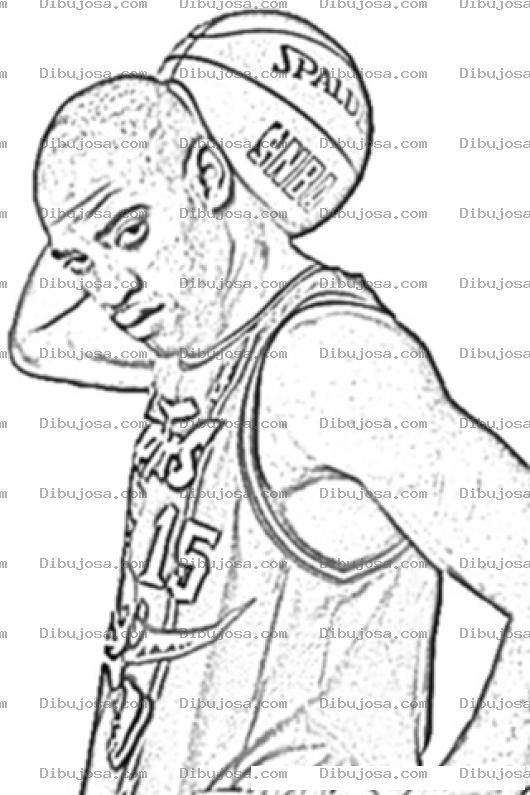 Dibujo para colorear Vince Carter Nba Player Coloring Page Para Pintar Y Colorear