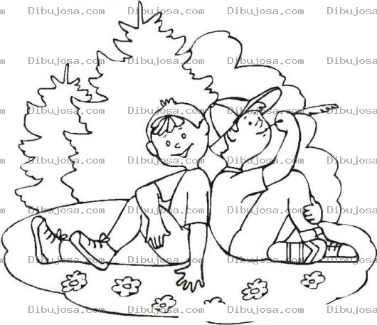 Dibujo para colorear Dibujo Del Dia De Los Amigos Para Colorear Y Pintar