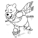 Dibujo para colorear pintar a Winnie pooh patinando