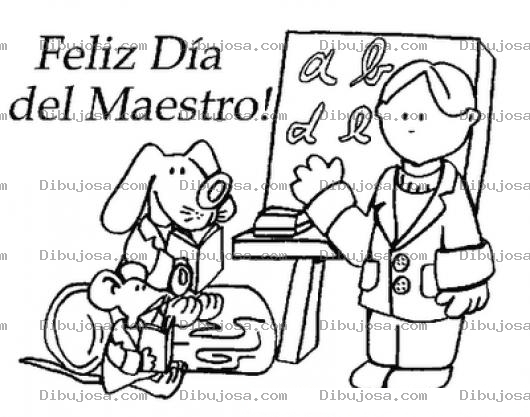 Dibujo para colorear Dibujo Del Dia Del Maestro Para Colorear Y Pintar