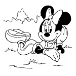 Dibujo para colorear Mimi Mouse Descansando En La Grama Para Colorear