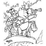 Dibujo para colorear pintar a Winnie pooh con sus amigos
