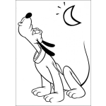 Dibujo para colorear Pluto Aullando Bajo La Luz De La Luna Para Colorear