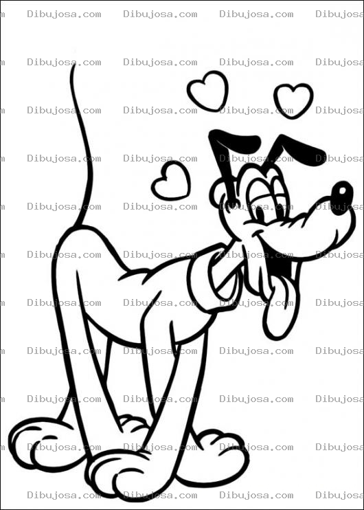 Dibujo para colorear Dibujo De Pluto Enamorado Para Colorear