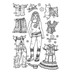 Dibujo para colorear Dibujo De Una Chica Para Vestir Con Ropa Recortable