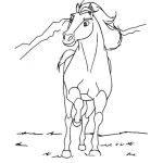 Dibujo para colorear Dibujo De Caballo Galopando De Frente Para Colorear