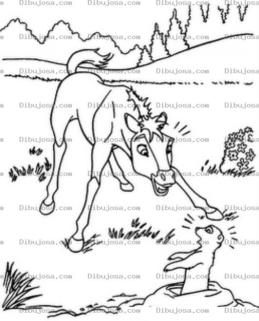 Dibujo para colorear Caballito Con Topo Para Colorear