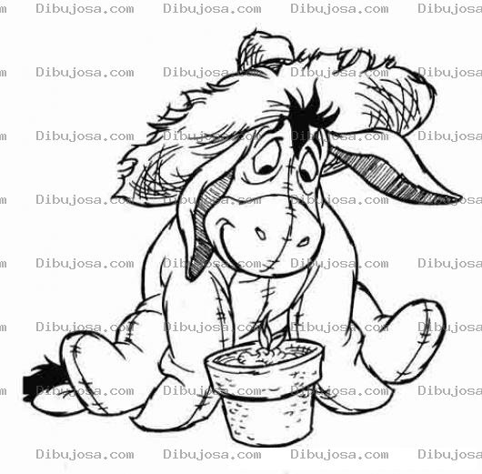 Dibujo para colorear Pintar al burrito de Winnie pooh