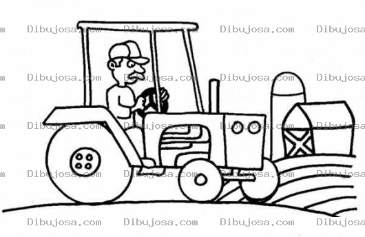 Dibujo para colorear Dibujo De Granjero Con Tractor Para Colorear