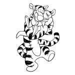 Dibujo para colorear Dibujo De Tiger Cargando A Pigglet Para Pintar