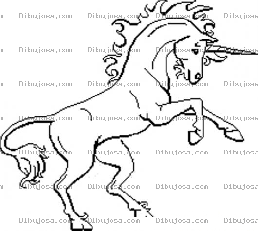 Dibujo para colorear Unicornio Relinchando Para Colorear