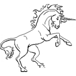 Dibujo para colorear Unicornio Relinchando Para Colorear