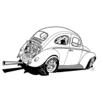 Dibujo para colorear Dibujo De Un Volkswagen Cucarachita Arreglado Para Competir