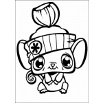 Dibujo para colorear Ratoncito Con Gorro De Lana Para Colorear