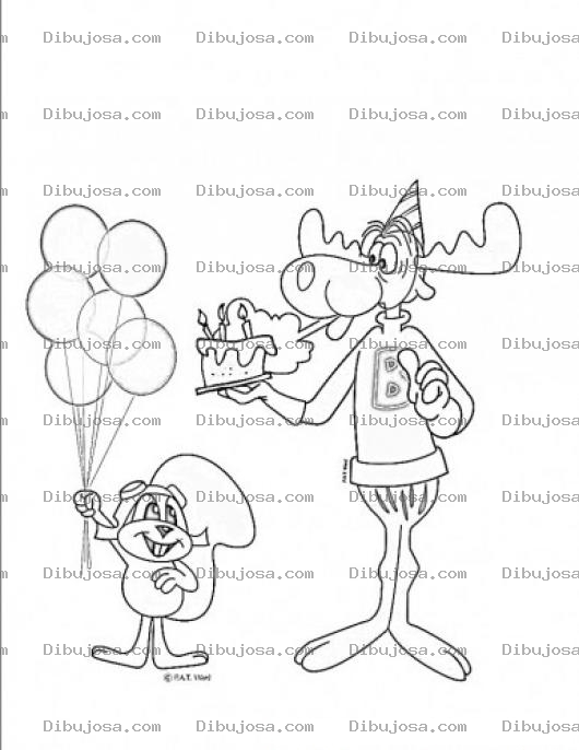 Dibujo para colorear Rocky Y Bullwinkle Para Colorear Y Pintar