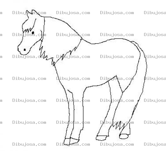 Dibujo para colorear Dibujo De Un Caballo Dibujado En Paint Para Colorear