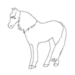Dibujo para colorear Dibujo De Un Caballo Dibujado En Paint Para Colorear